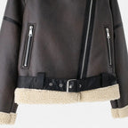 Women’s Autumn Belted Leather Jacket