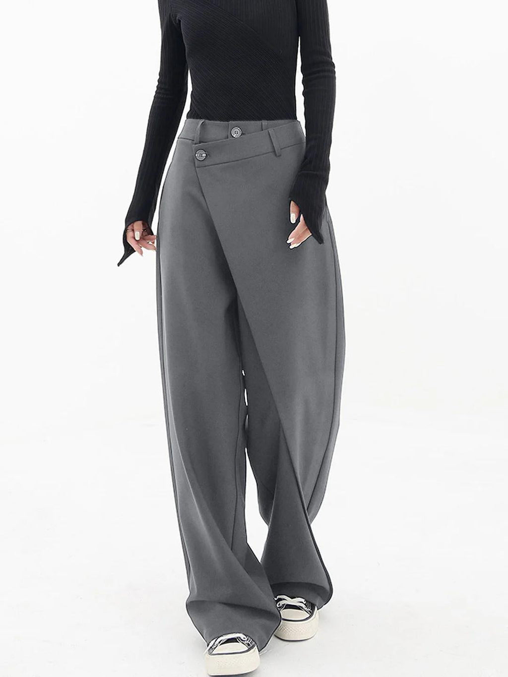 Luciana Women's Elegant Wide Leg Stretch Pants | High-Waisted Jersey Trousers for Women | Casual Everyday Smart Casual Style