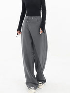 Luciana Women's Elegant Wide Leg Stretch Pants | High-Waisted Jersey Trousers for Women | Casual Everyday Smart Casual Style