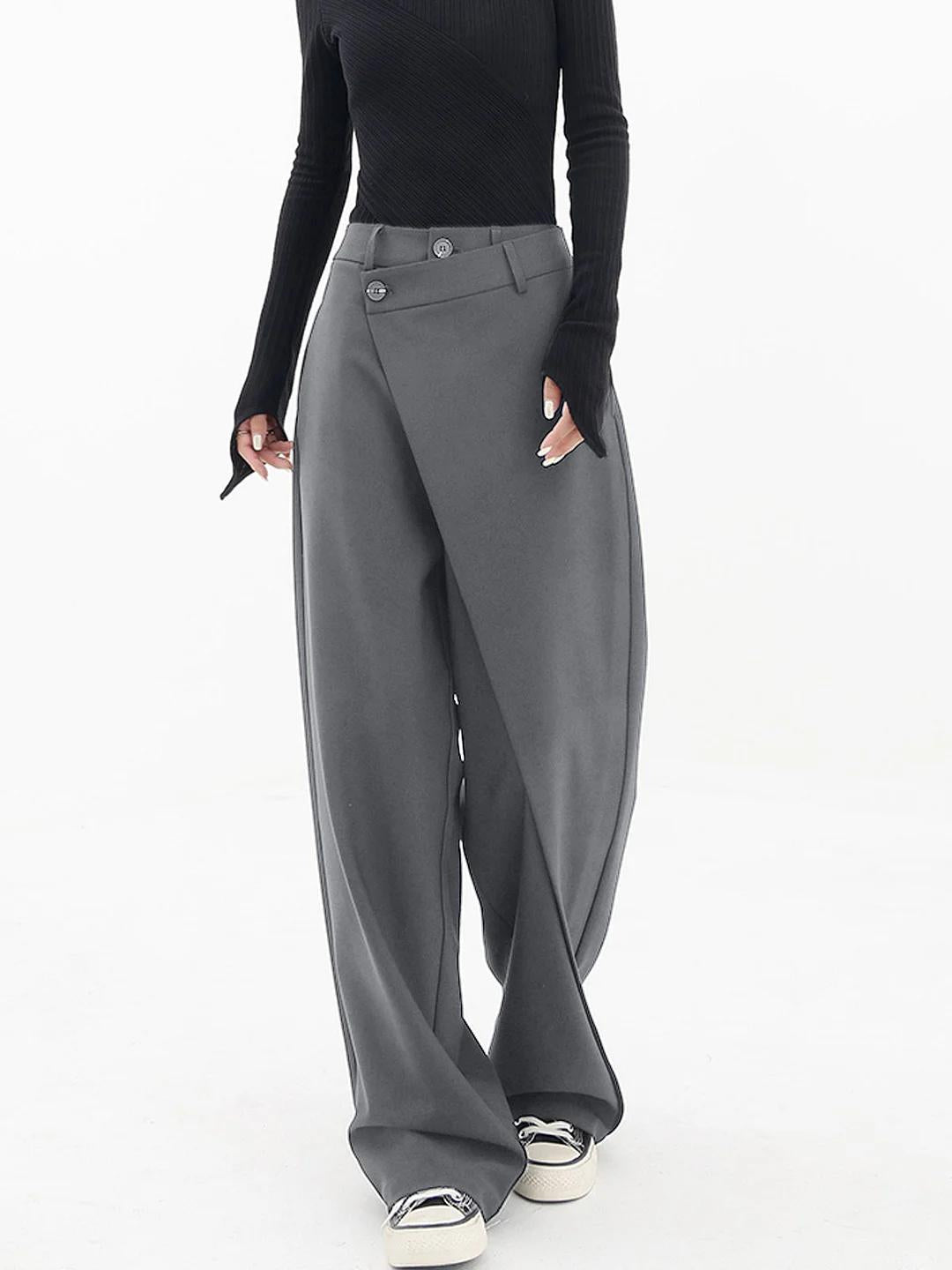 Luciana Women's Elegant Wide Leg Stretch Pants | High-Waisted Jersey Trousers for Women | Casual Everyday Smart Casual Style