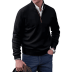 Aldric Men's Cashmere Cotton Half-Zip Jumper | Luxury Soft Zip Neck Knitwear for Men