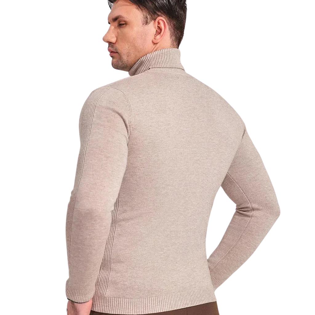 Nico Men's Merino Wool Blend Turtleneck Sweater | Soft Warm Roll Neck Jumper for Men | Smart Casual Everyday Winter Knitwear
