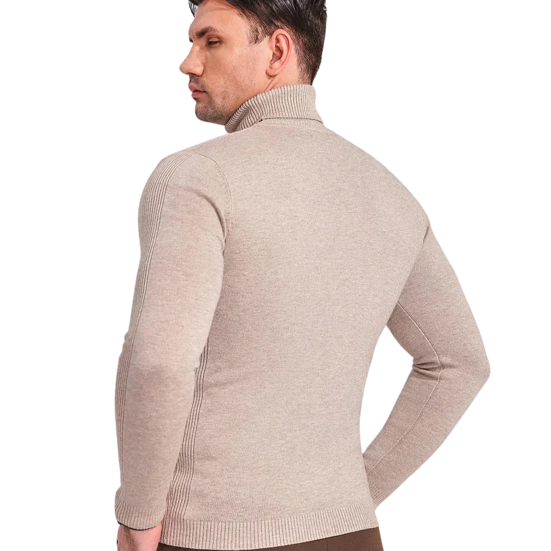 Nico Men's Merino Wool Blend Turtleneck Sweater | Soft Warm Roll Neck Jumper for Men | Smart Casual Everyday Winter Knitwear