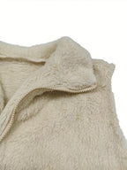 Kavé Women's Teddy Fleece Gilet | Sherpa Zip Sleeveless Vest | Layering Casual & Everyday Wear