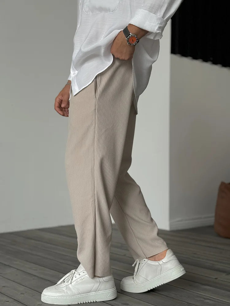 Adam Men's Soft Luxury Cotton Pants | Relaxed Fit Casual Jersey Trousers for Men | Everyday Comfort Loungewear & Smart Casual