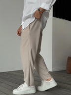 Adam Men's Soft Luxury Cotton Pants | Relaxed Fit Casual Jersey Trousers for Men | Everyday Comfort Loungewear & Smart Casual