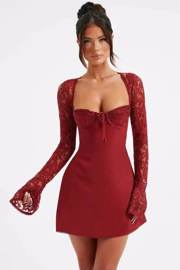 Louise Lace Charm Women's Formal Evening Dress | Elegant Lace Occasion Gown for Women | Wedding Guest & Black Tie Event Wear