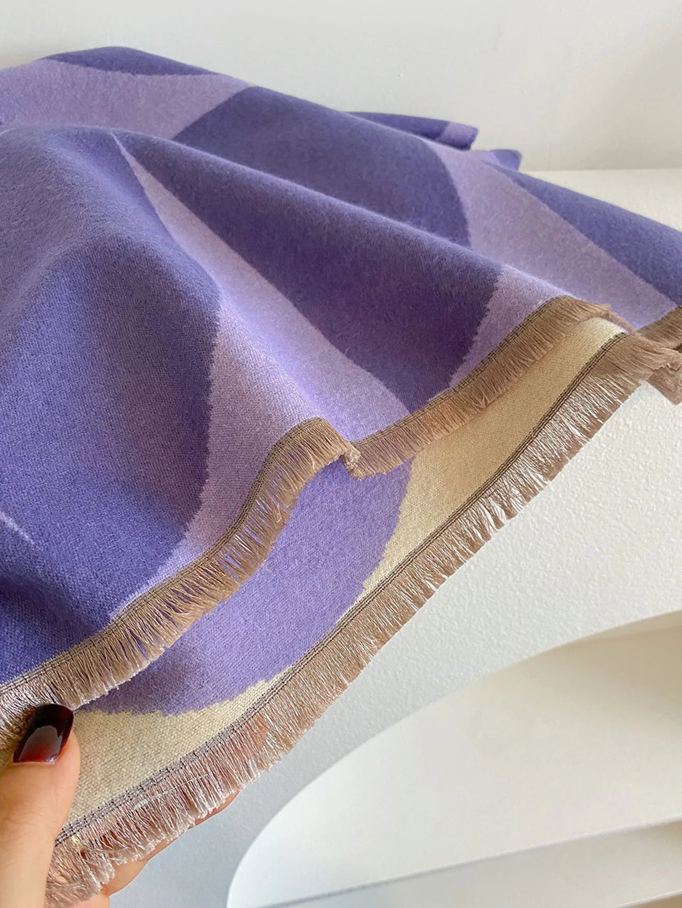 Douceur Women's Reversible Cashmere Blend Patterned Scarf | Luxury Soft Warm Wrap Scarf for Women | Elegant Two-Sided Shawl & Gift Idea