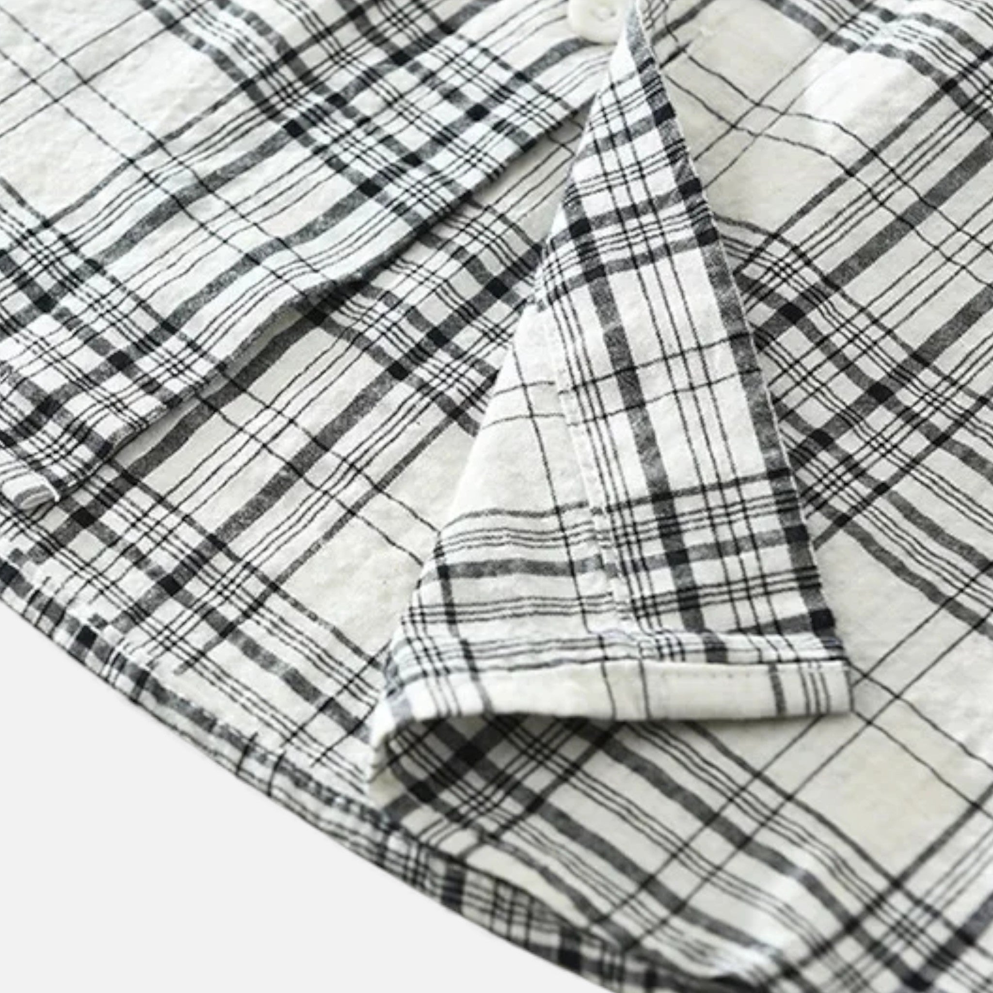 Men’s Plaid Long-Sleeve Loose Shirt with Pocket