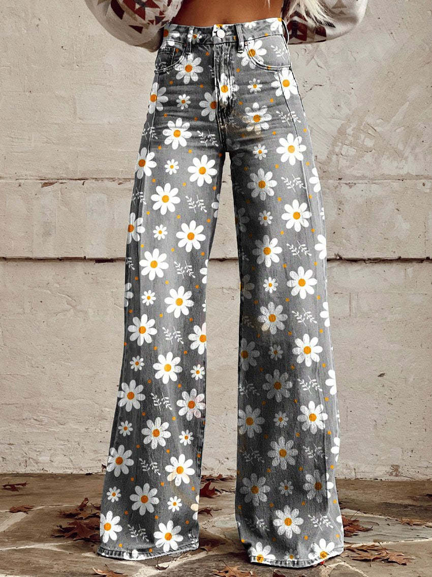 Eléonore Women's Cotton Flared Trousers | Casual Everyday Kick Flare Pants for Women