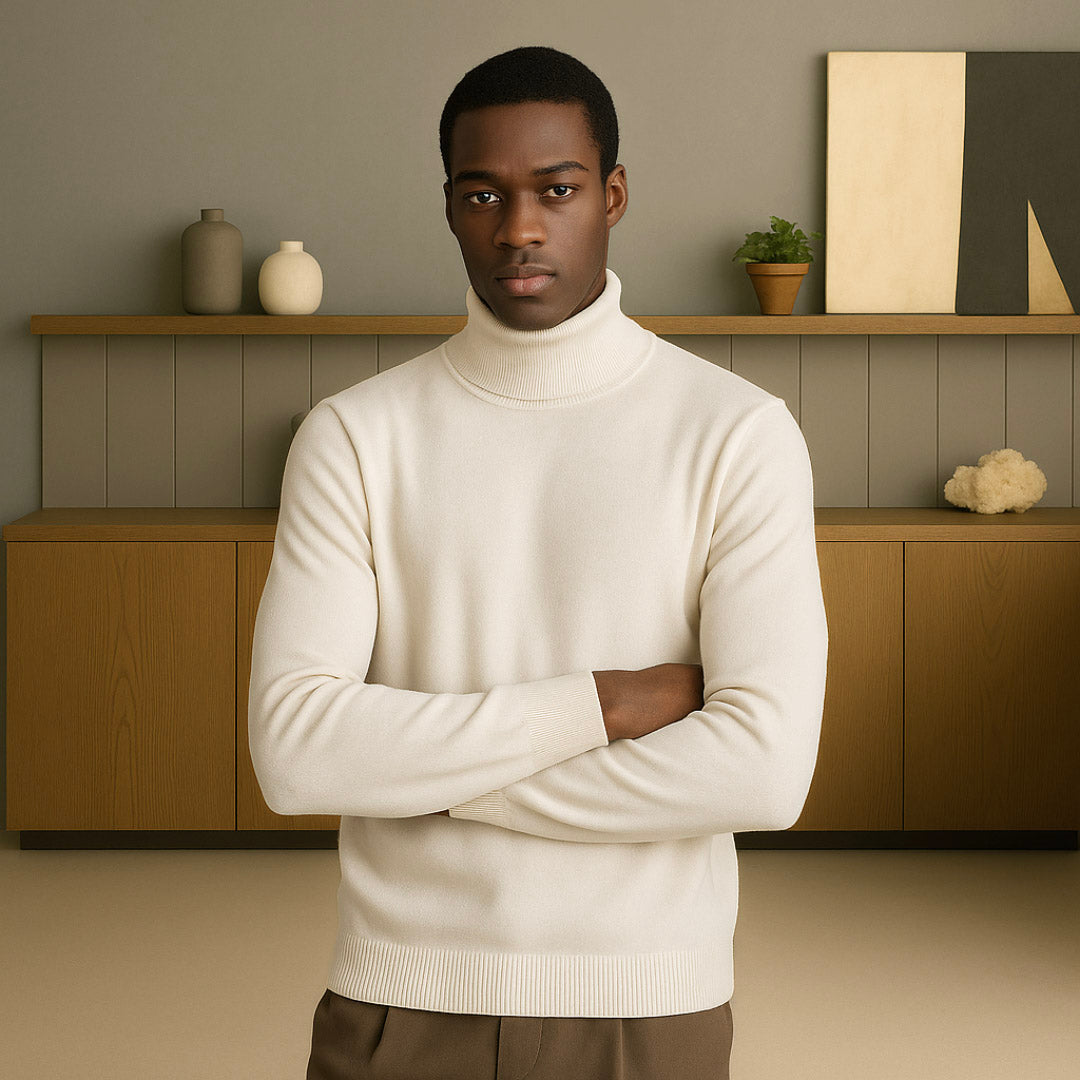 Arden Men's Premium Cashmere Blend Turtleneck Sweater | Luxury Soft Roll Neck Jumper for Men | Smart Casual Everyday Winter Knitwear