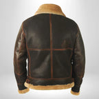Aurelius Men's Faux Leather Aviator Jacket | Shearling Collar Bomber Flight Jacket for Men | Vintage Military Inspired Winter Outerwear