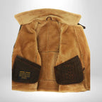 Aurelius Men's Faux Leather Aviator Jacket | Shearling Collar Bomber Flight Jacket for Men | Vintage Military Inspired Winter Outerwear