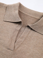 Leonore Women's Collared V-Neck Jumper | Soft Knit Polo Collar Sweater | Smart Casual Knitwear