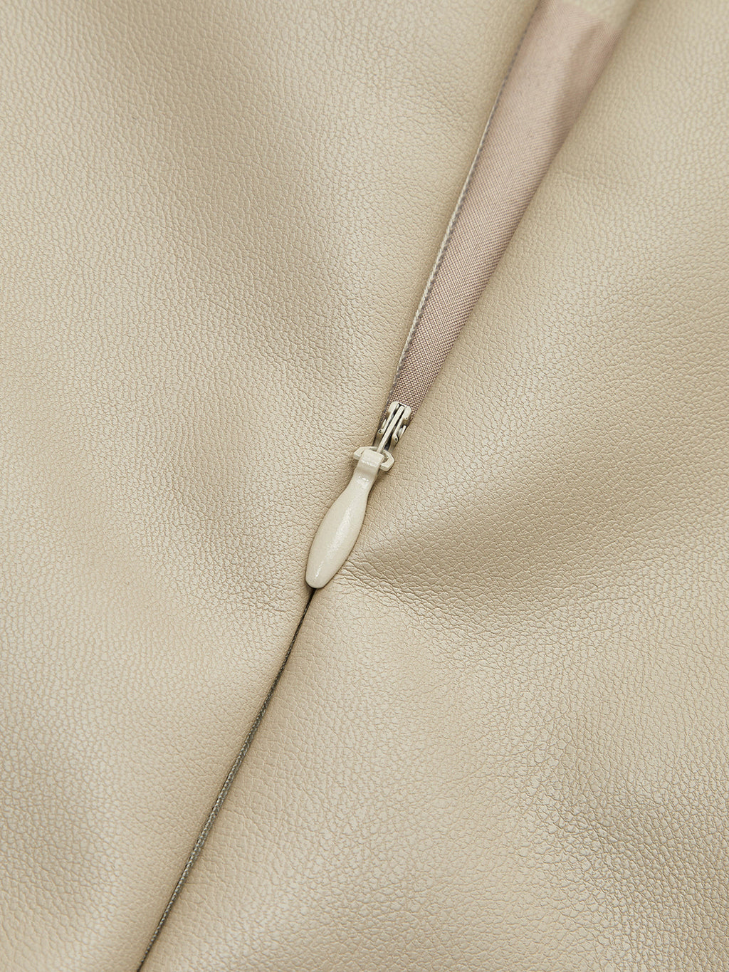 Faux Leather Midi Skirt with Piped Hem and Slit – High-Waist PU Skirt for Women