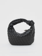 Venus Woven Handbag – Polyurethane Handbag, Black and White
