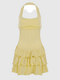 Bartie Women's Corset Ruffle Mini Dress | Halter Going Out Party Dress | Holiday & Night Out