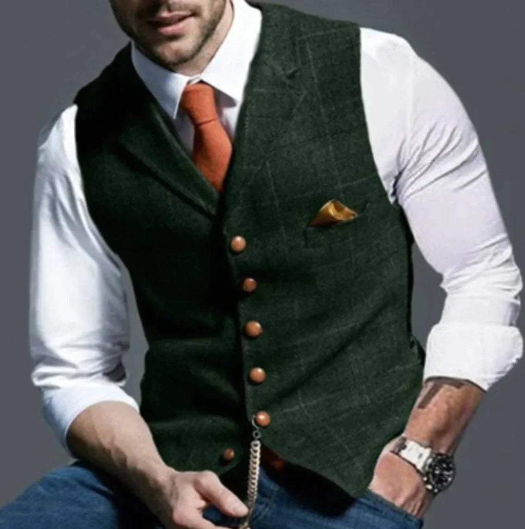 Dante Men's Elegant Knitted Vest | Smart Casual Sweater Vest for Men | Preppy Sleeveless Knit Waistcoat