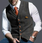 Dante Men's Elegant Knitted Vest | Smart Casual Sweater Vest for Men | Preppy Sleeveless Knit Waistcoat