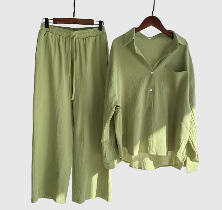 Vivianne Women's Linen Summer Co-Ord Set | Casual Everyday Linen Two-Piece for Women