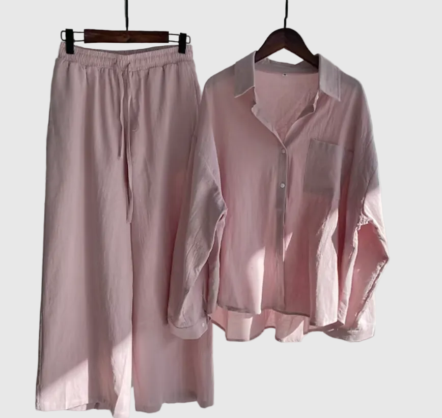Vivianne Women's Linen Summer Co-Ord Set | Casual Everyday Linen Two-Piece for Women