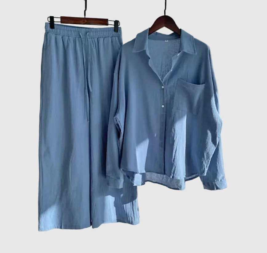 Vivianne Women's Linen Summer Co-Ord Set | Casual Everyday Linen Two-Piece for Women