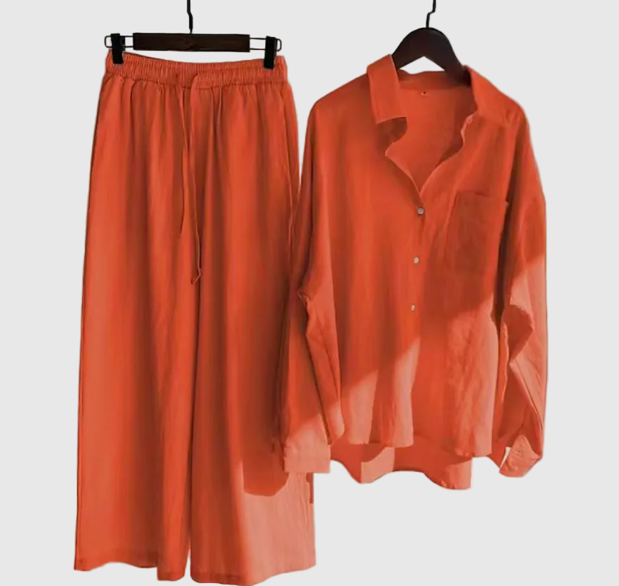 Vivianne Women's Linen Summer Co-Ord Set | Casual Everyday Linen Two-Piece for Women