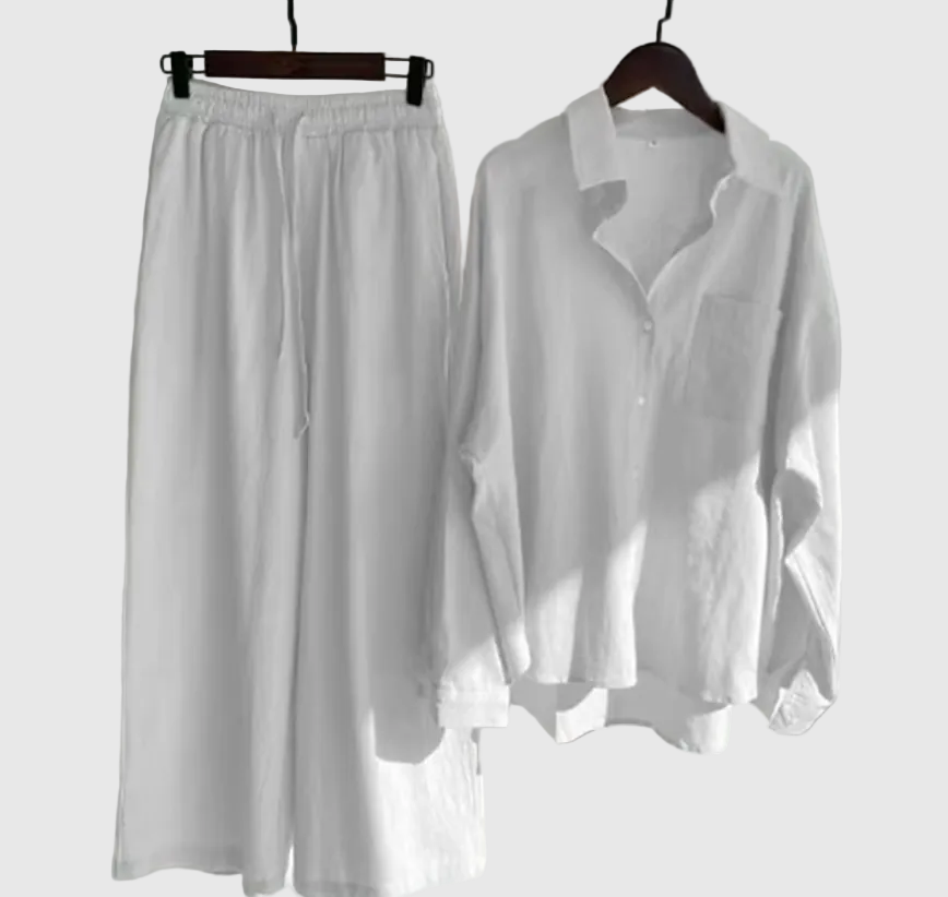 Vivianne Women's Linen Summer Co-Ord Set | Casual Everyday Linen Two-Piece for Women