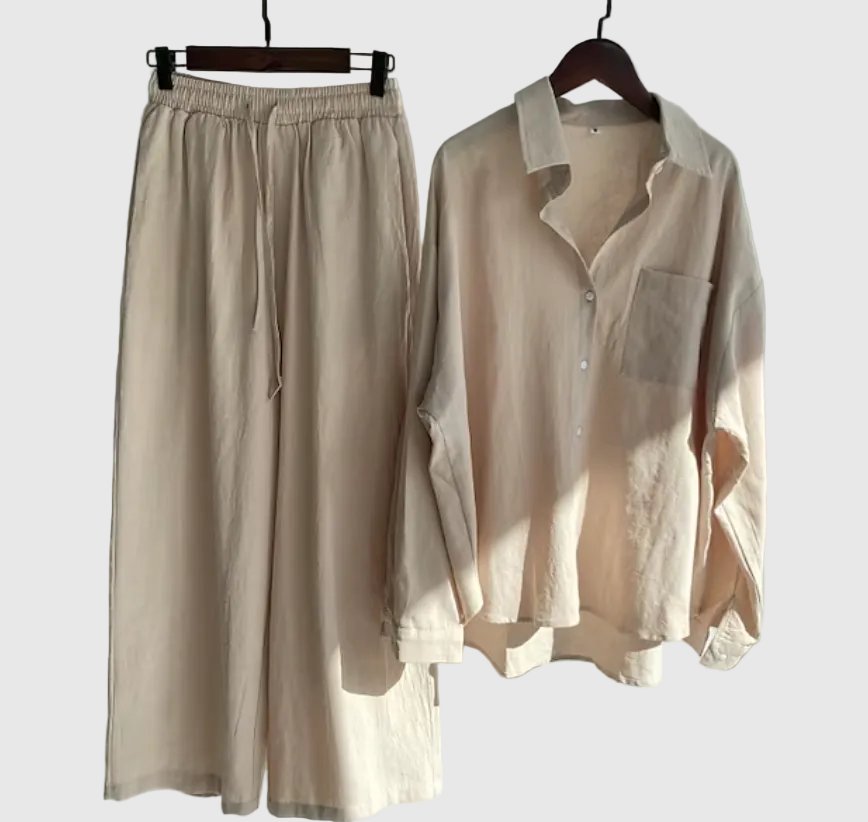 Vivianne Women's Linen Summer Co-Ord Set | Casual Everyday Linen Two-Piece for Women