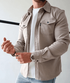 Men's Casual Autumn Knit Jersey Shirt | Stylish Comfortable Long Sleeve Shirt for Men | Smart Casual Everyday Layering Essential