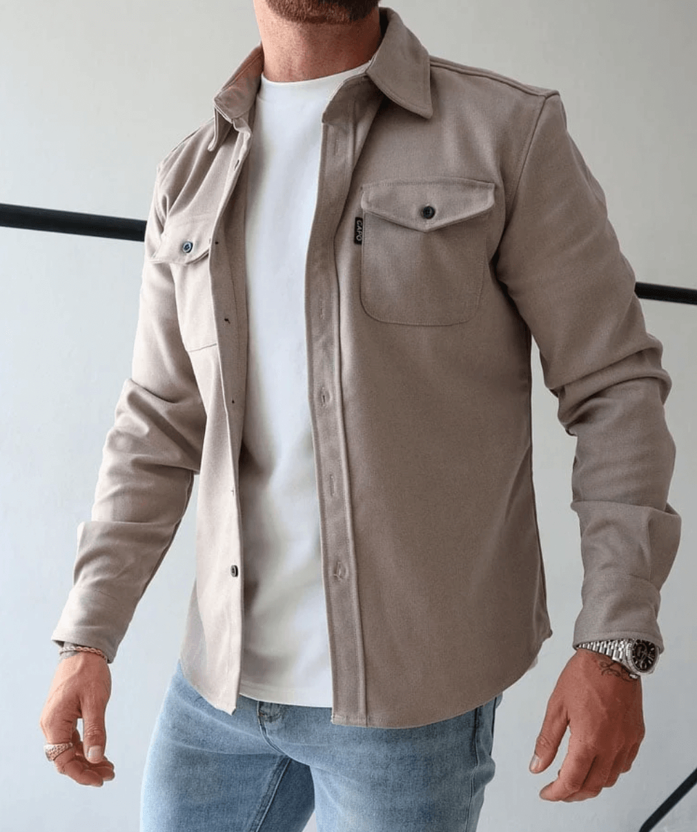 Men's Casual Autumn Knit Jersey Shirt | Stylish Comfortable Long Sleeve Shirt for Men | Smart Casual Everyday Layering Essential
