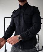 Men's Casual Autumn Knit Jersey Shirt | Stylish Comfortable Long Sleeve Shirt for Men | Smart Casual Everyday Layering Essential