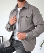 Men's Casual Autumn Knit Jersey Shirt | Stylish Comfortable Long Sleeve Shirt for Men | Smart Casual Everyday Layering Essential
