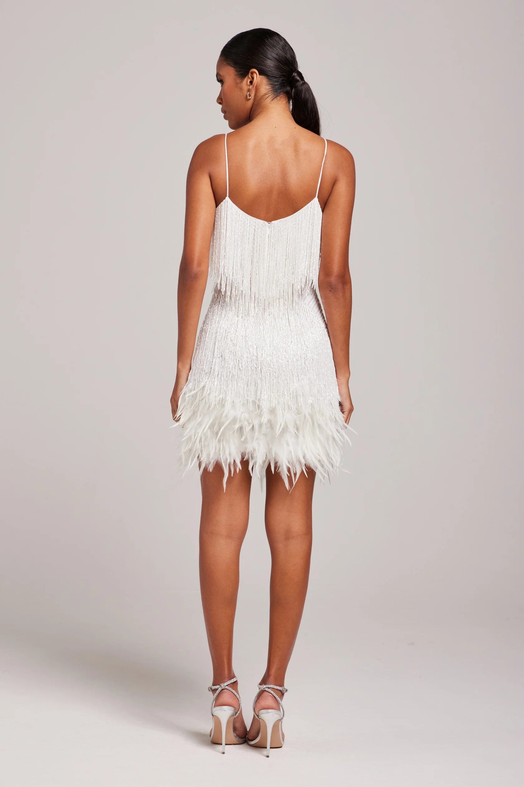 Marj Women's Fringe Feather Cocktail Dress | Glamorous Party Mini Dress for Women | Evening Going Out & Occasion Wear