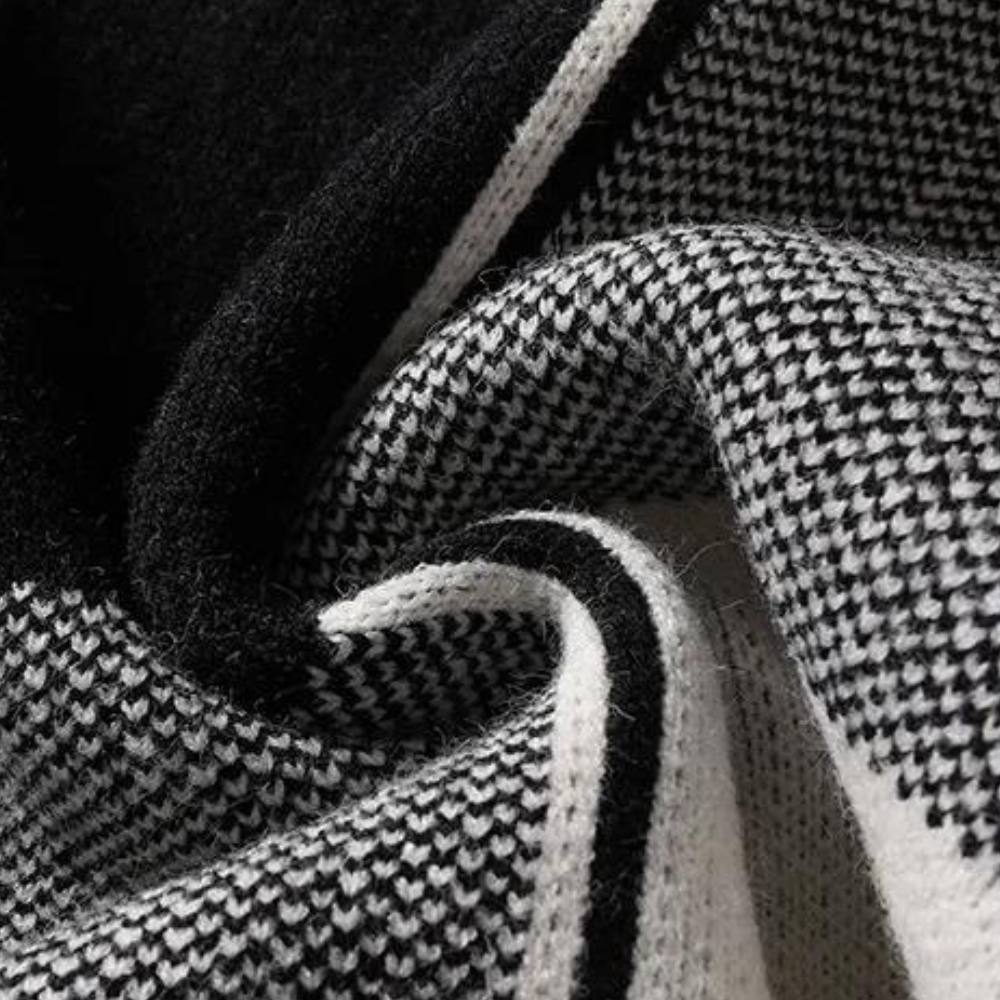 Cosimo Men's Geometric Pattern Wool Crew Neck Sweater | Chunky Knit Jacquard Jumper for Men | Trendy Smart Casual Everyday Knitwear