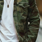 Camouflage Men's Retro Canvas Lapel Jacket | Military Camo Print Button-Down Jacket for Men | Casual Streetwear & Everyday Outerwear
