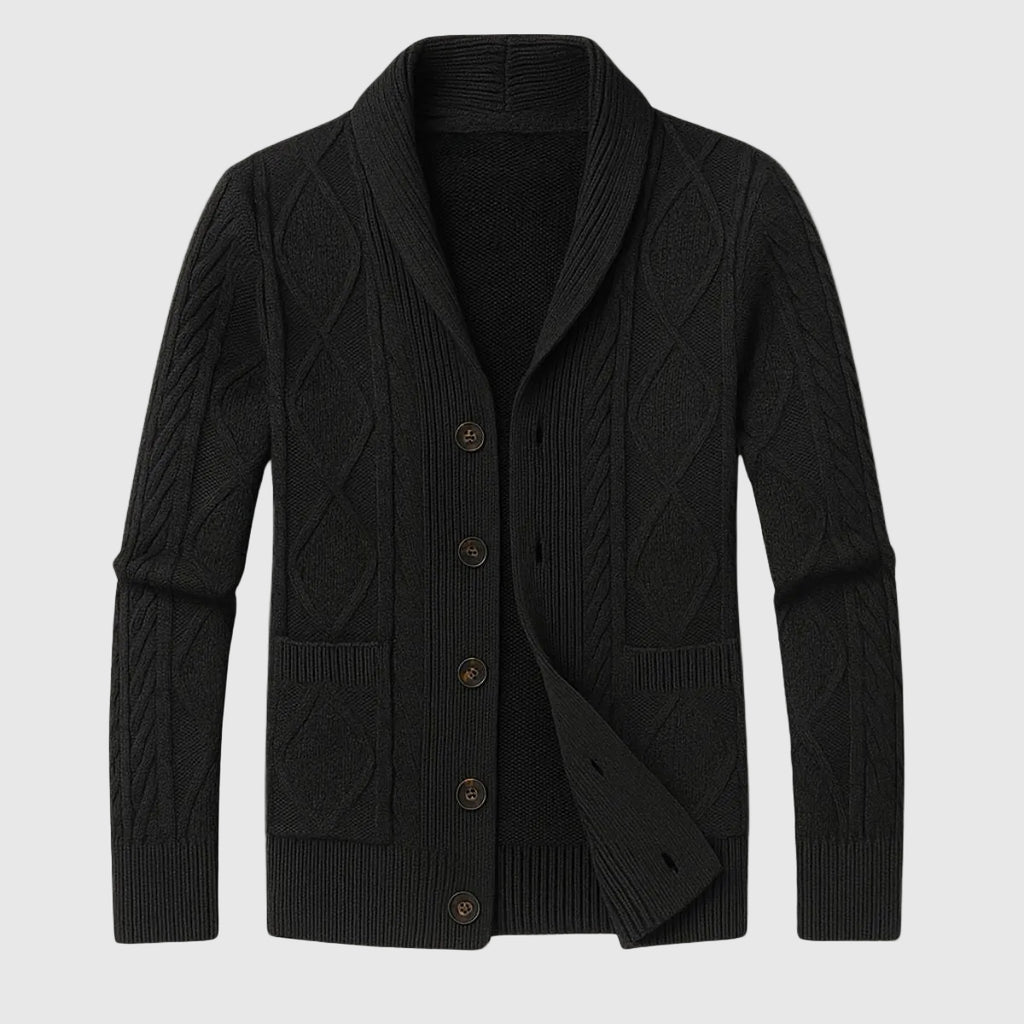 Caspiano Men's Premium Cashmere Blend Button-Up Cardigan | Luxury Soft Knit Cardigan for Men | Smart Casual Everyday Winter Knitwear