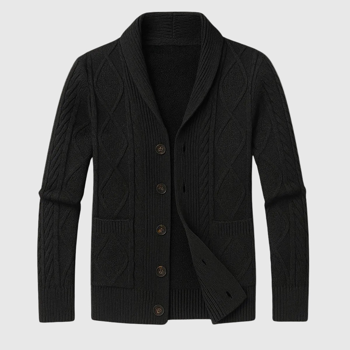 Caspiano Men's Premium Cashmere Blend Button-Up Cardigan | Luxury Soft Knit Cardigan for Men | Smart Casual Everyday Winter Knitwear