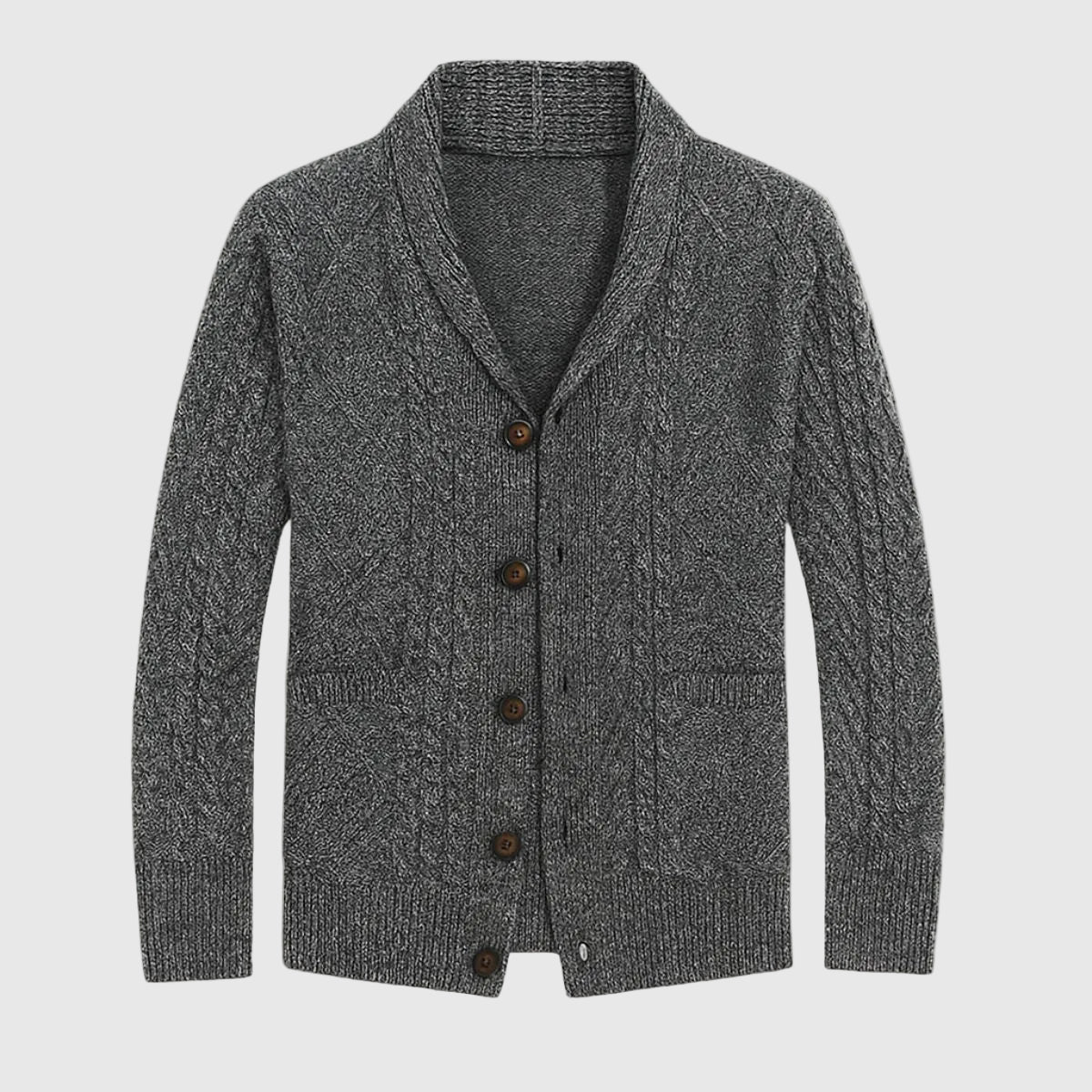 Caspiano Men's Premium Cashmere Blend Button-Up Cardigan | Luxury Soft Knit Cardigan for Men | Smart Casual Everyday Winter Knitwear