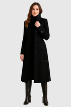 Charie Women's High-Neck Winter Coat | Elegant Funnel Neck Coat for Women | Warm Tailored Smart Casual Outerwear