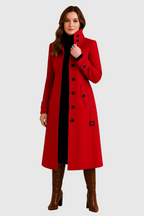 Charie Women's High-Neck Winter Coat | Elegant Funnel Neck Coat for Women | Warm Tailored Smart Casual Outerwear