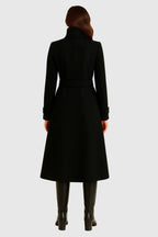 Charie Women's High-Neck Winter Coat | Elegant Funnel Neck Coat for Women | Warm Tailored Smart Casual Outerwear