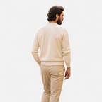 Wise Men's Loose-Fit Cashmere Wool Blend Round Neck Jumper | Relaxed Luxury Knit Jumper for Men | Smart Casual Everyday Winter Knitwear