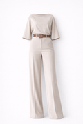 Ariana Women's Wide Leg Trouser Co-Ord Set | Satin Batwing Two Piece | Smart Casual & Occasion Wear
