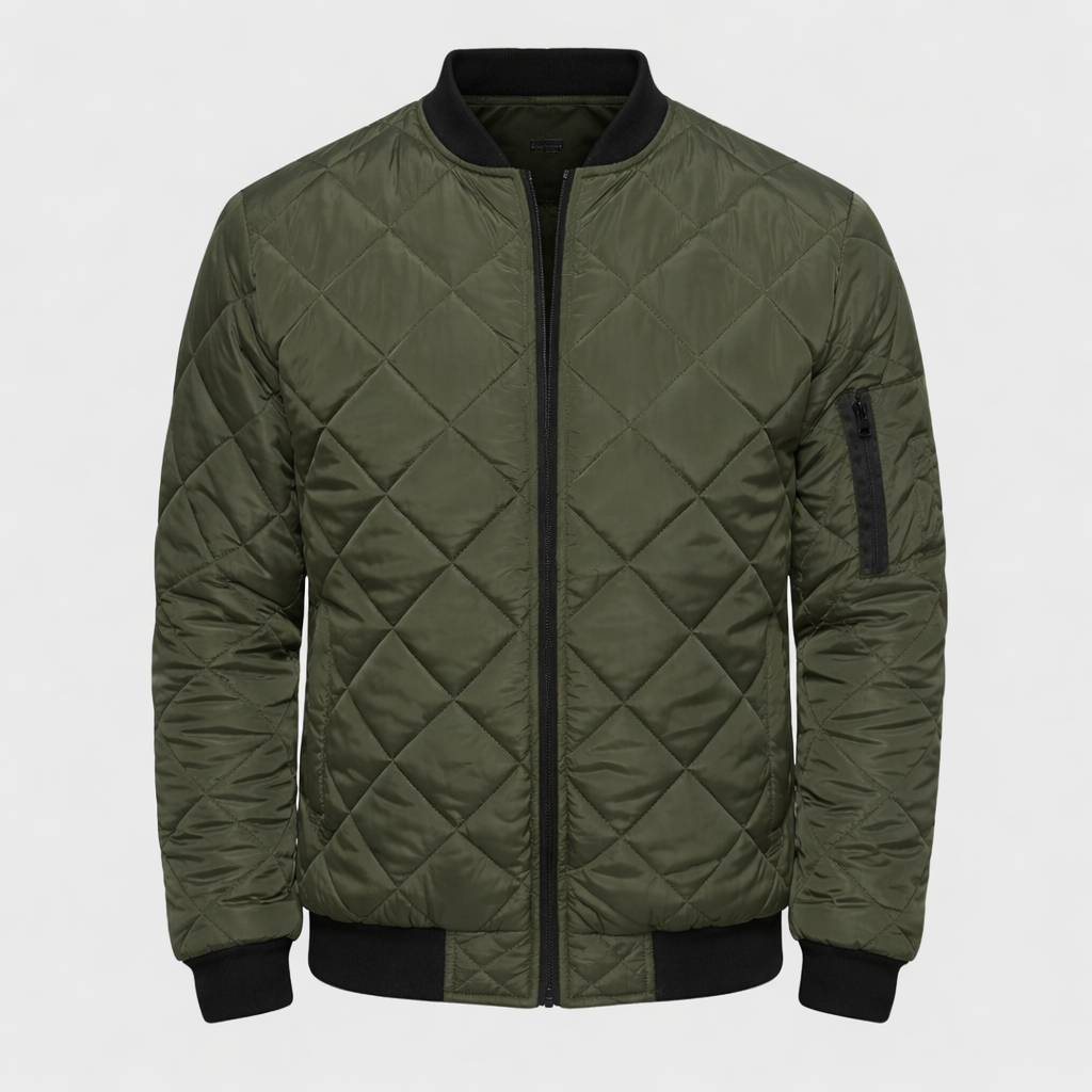 Fabian Men's Padded Bomber Jacket | Quilted Insulated Bomber Jacket for Men | Casual Streetwear & Everyday Winter Outerwear