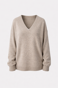 Lexis Women's Elegant Cashmere Blend Oversized V-Neck Sweater | Luxury Slouchy V-Neck Jumper for Women