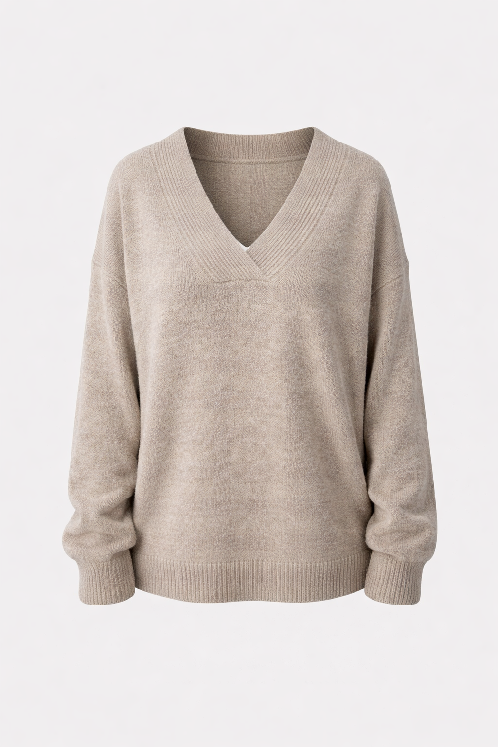 Lexis Women's Elegant Cashmere Blend Oversized V-Neck Sweater | Luxury Slouchy V-Neck Jumper for Women