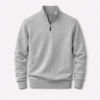 Aldric Men's Cashmere Cotton Half-Zip Jumper | Luxury Soft Zip Neck Knitwear for Men