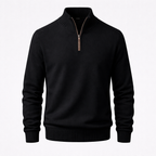 Aldric Men's Cashmere Cotton Half-Zip Jumper | Luxury Soft Zip Neck Knitwear for Men