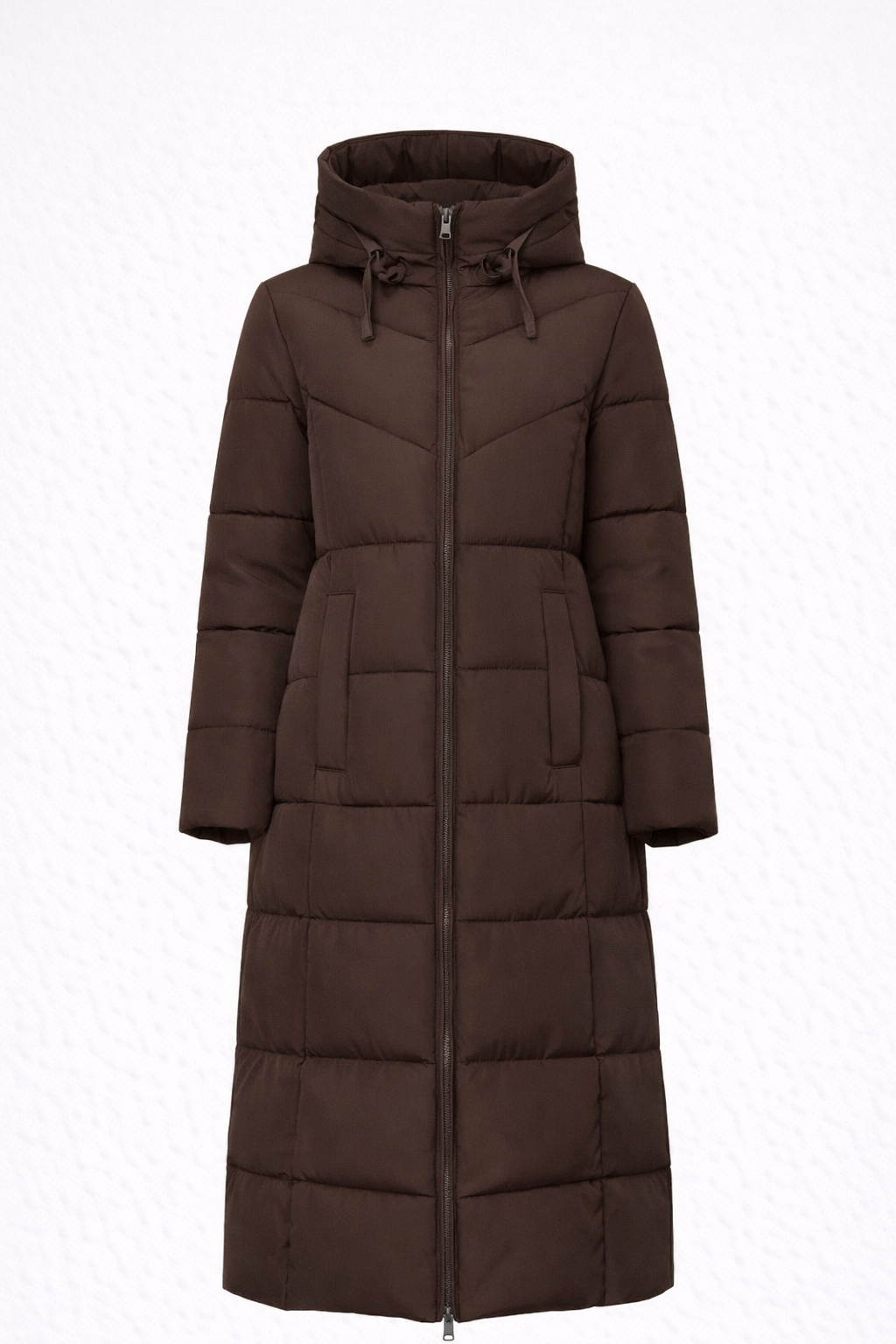 Women's Long Hooded Puffer Coat | Longline Padded Winter Coat for Women | Warm Insulated Hooded Puffer Jacket